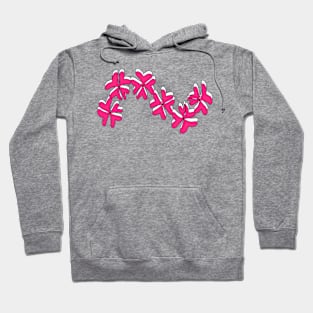 wave  line summer pink heart flower Hoodie